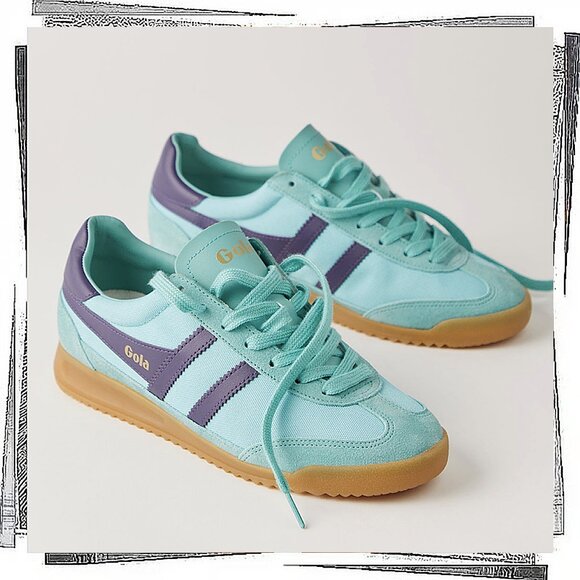Free People Shoes - NWT: Sea Mist / Plum Retro Sporty Soccer Inspired Sneakers (7) by Gola